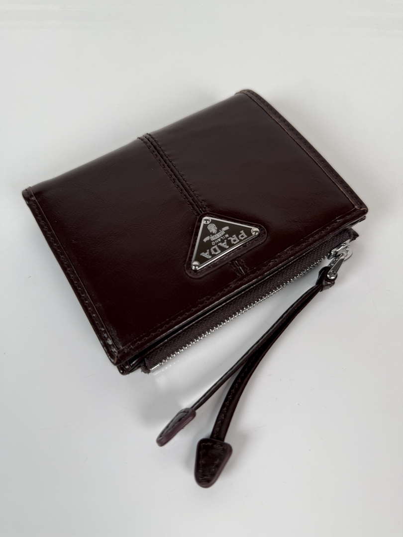 Prada 1ML050 Small leather wallet Wine red
