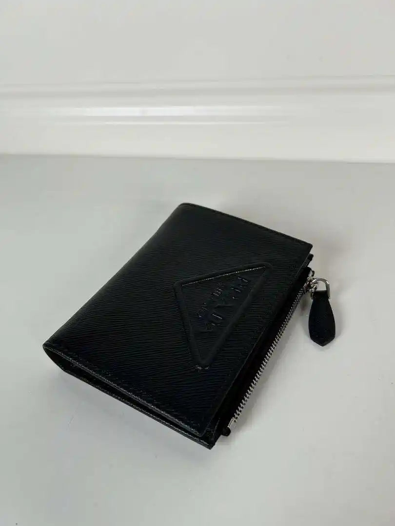 Prada 1ML050 Small Saffiano leather wallet Black Logo