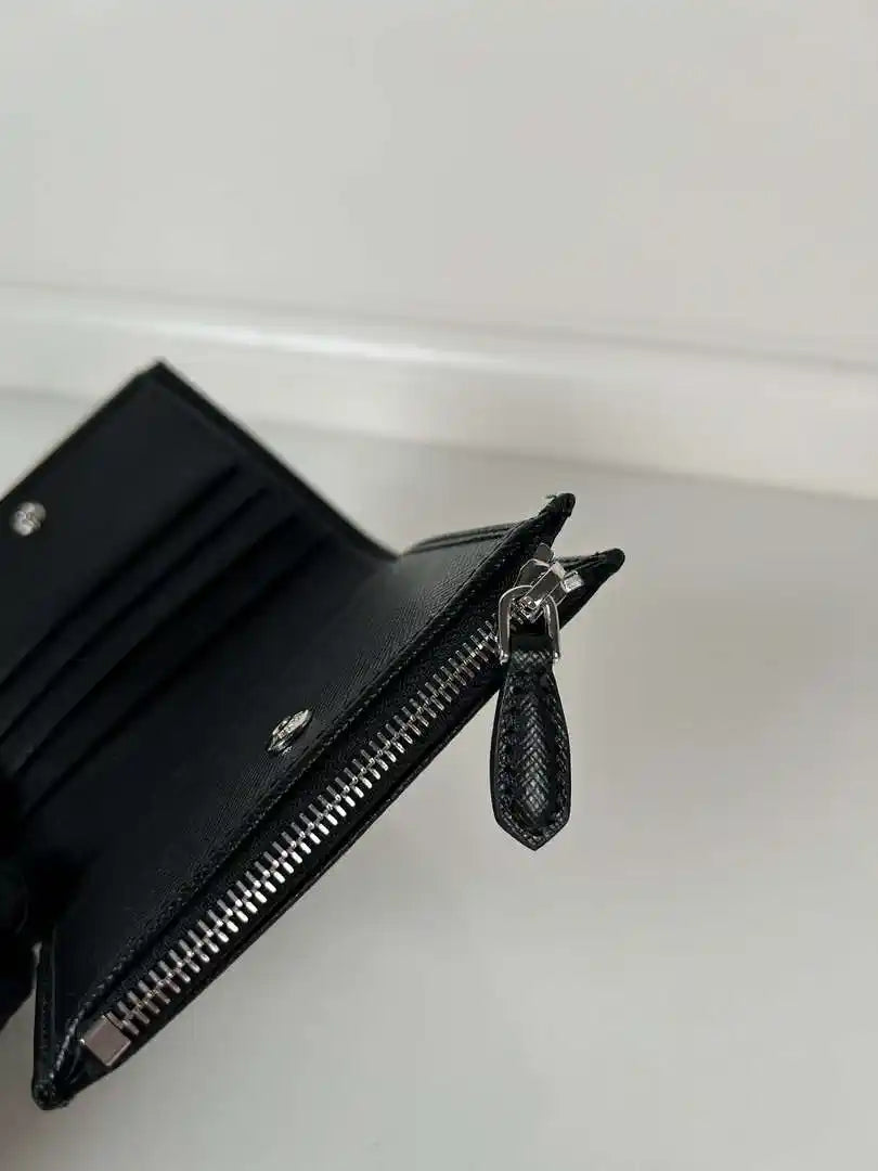 Prada 1ML050 Small Saffiano leather wallet Black Logo