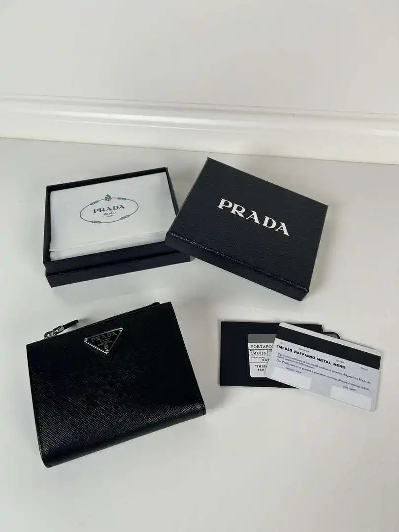 Prada 1ML050 Small Saffiano leather wallet Black