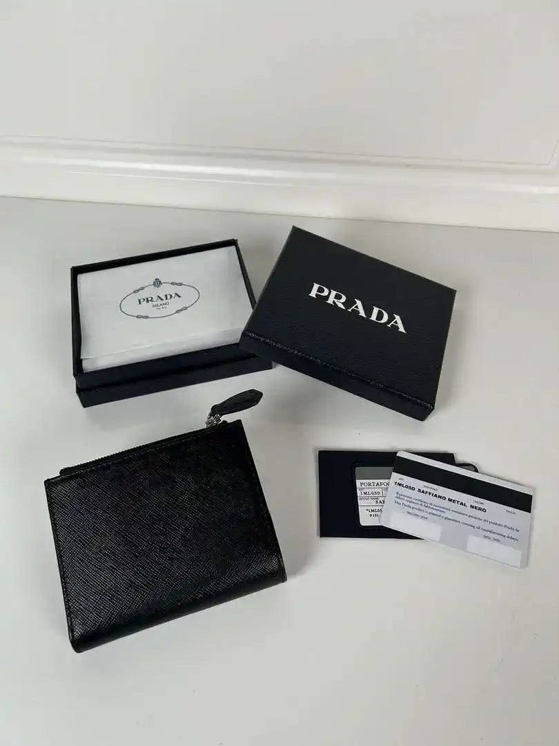 Prada 1ML050 Small Saffiano leather wallet Black