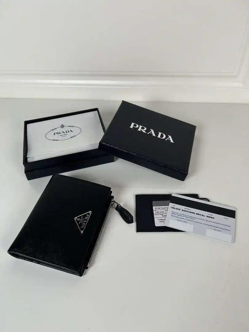 Prada 1ML050 Small Saffiano leather wallet Black