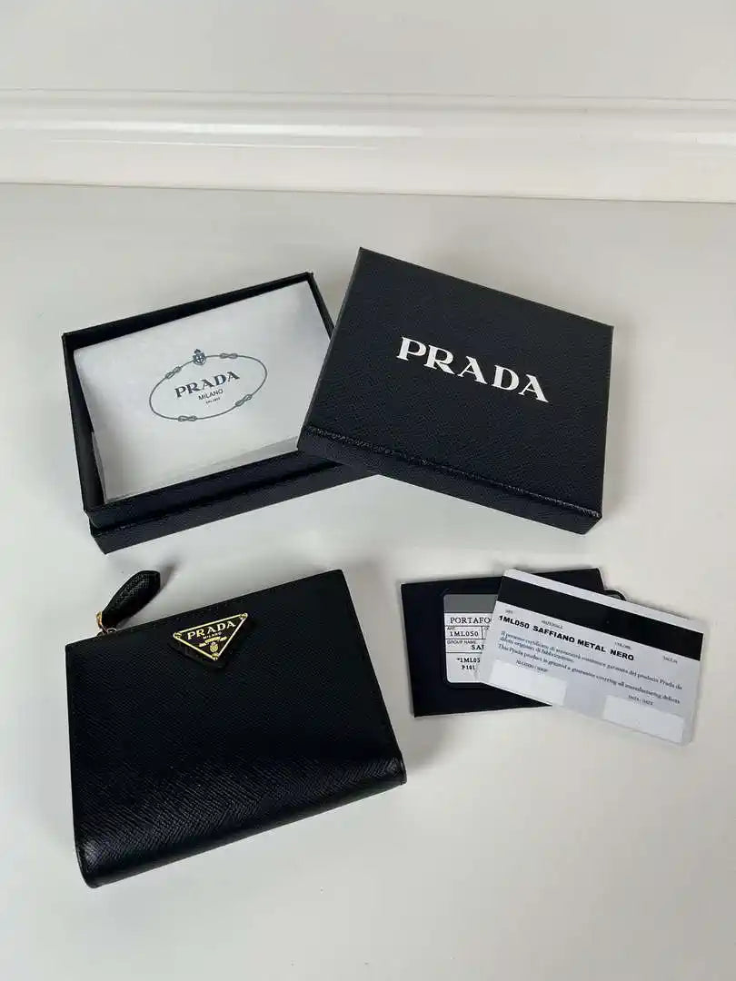 Prada 1ML050 Small Saffiano leather wallet Black
