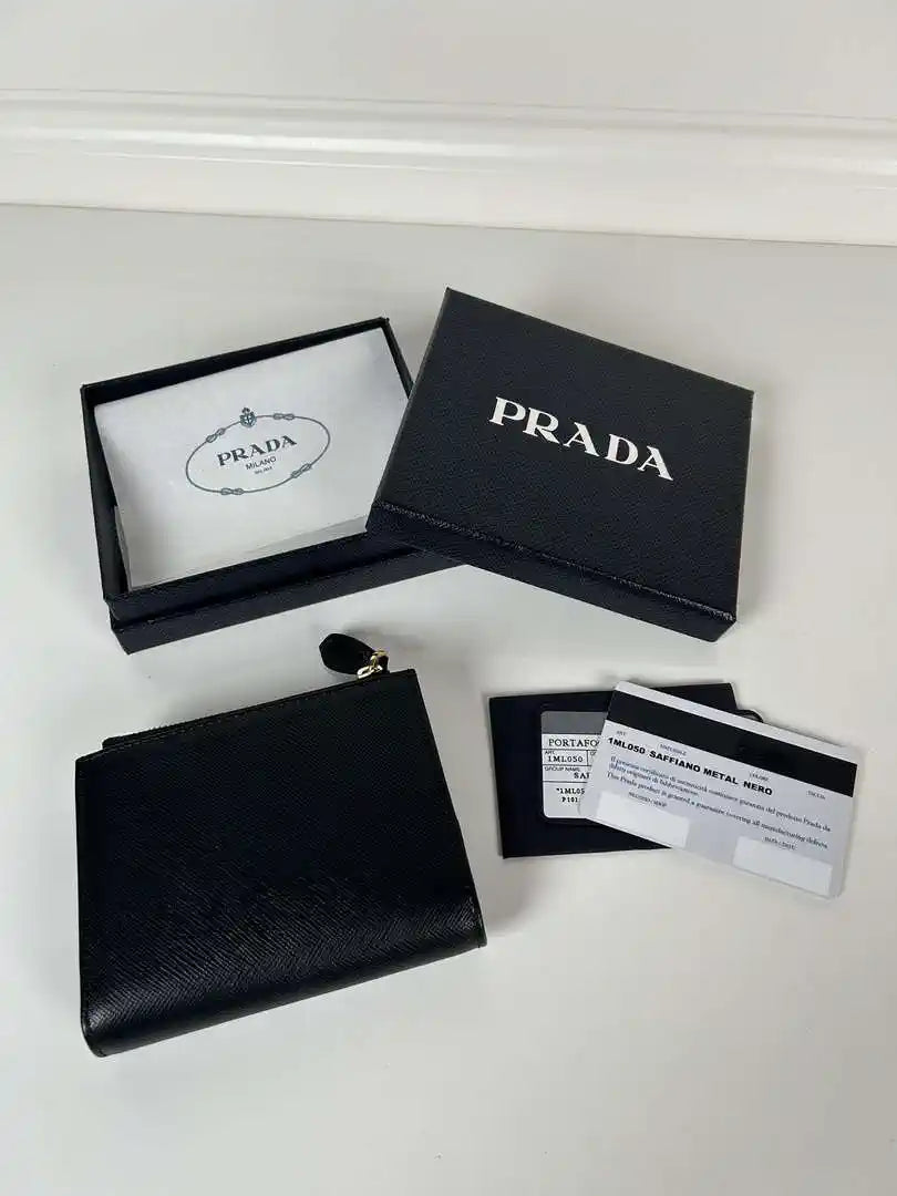 Prada 1ML050 Small Saffiano leather wallet Black