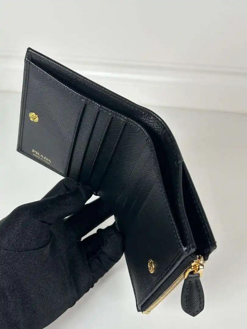Prada 1ML050 Small Saffiano leather wallet Black