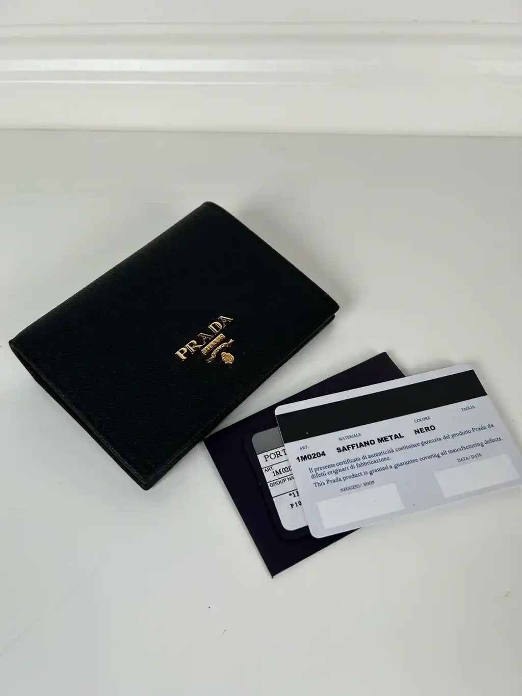 Prada 1MV204 Small Lambskin Leather Wallet Black