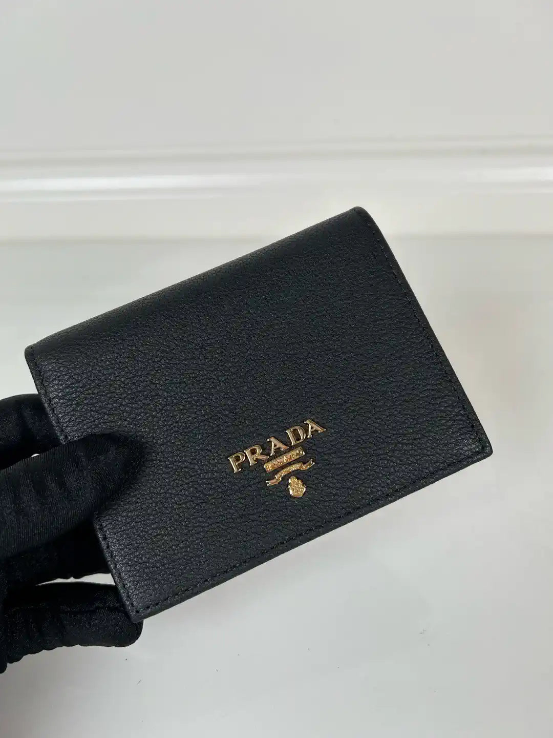 Prada 1MV204 Small Lambskin Leather Wallet Black
