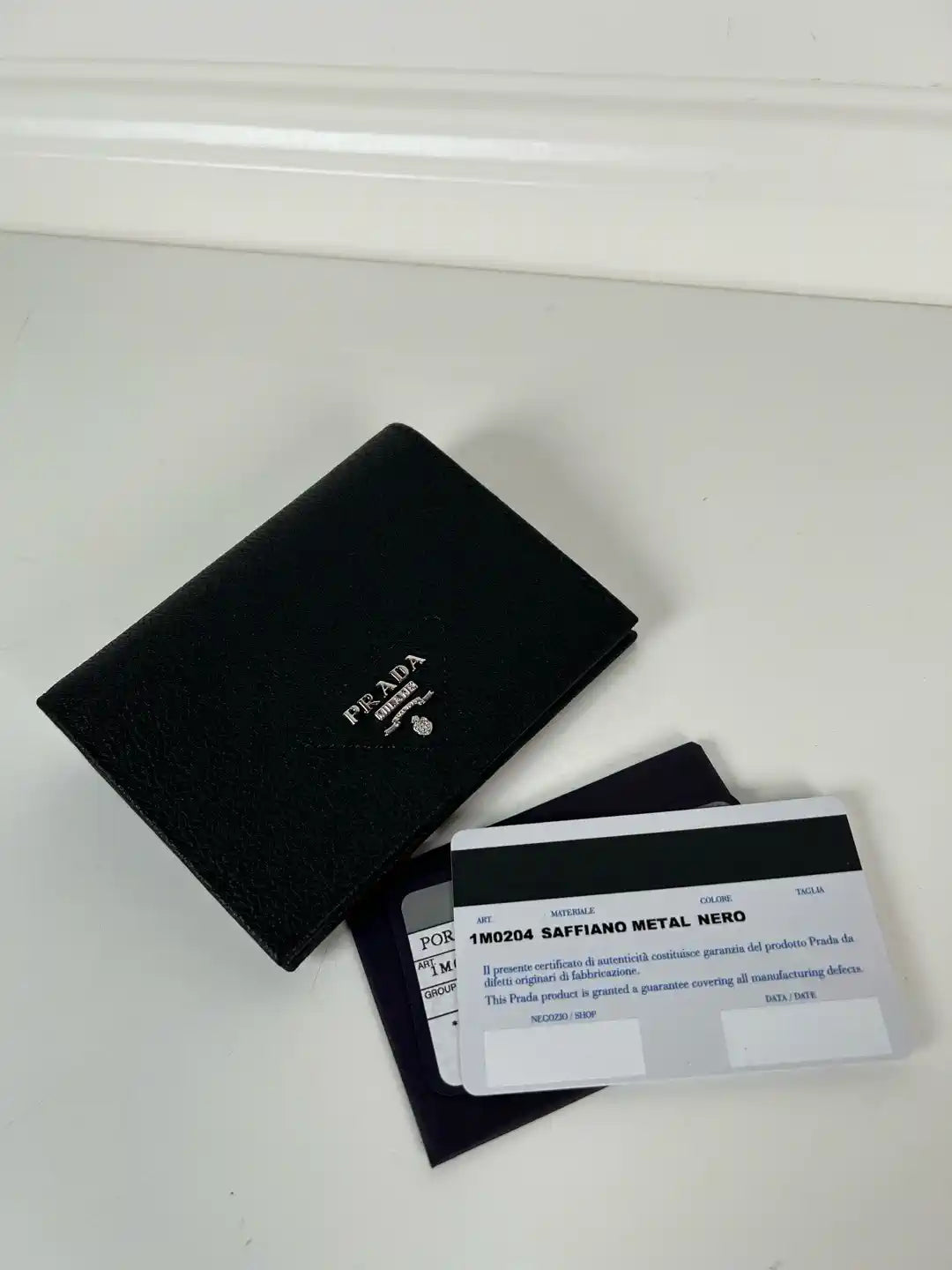 Prada 1MV204 Small Lambskin Leather Wallet Black