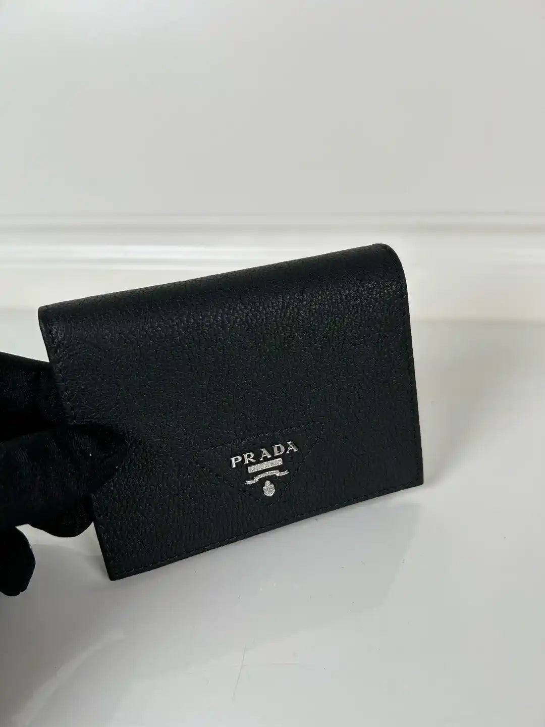 Prada 1MV204 Small Lambskin Leather Wallet Black