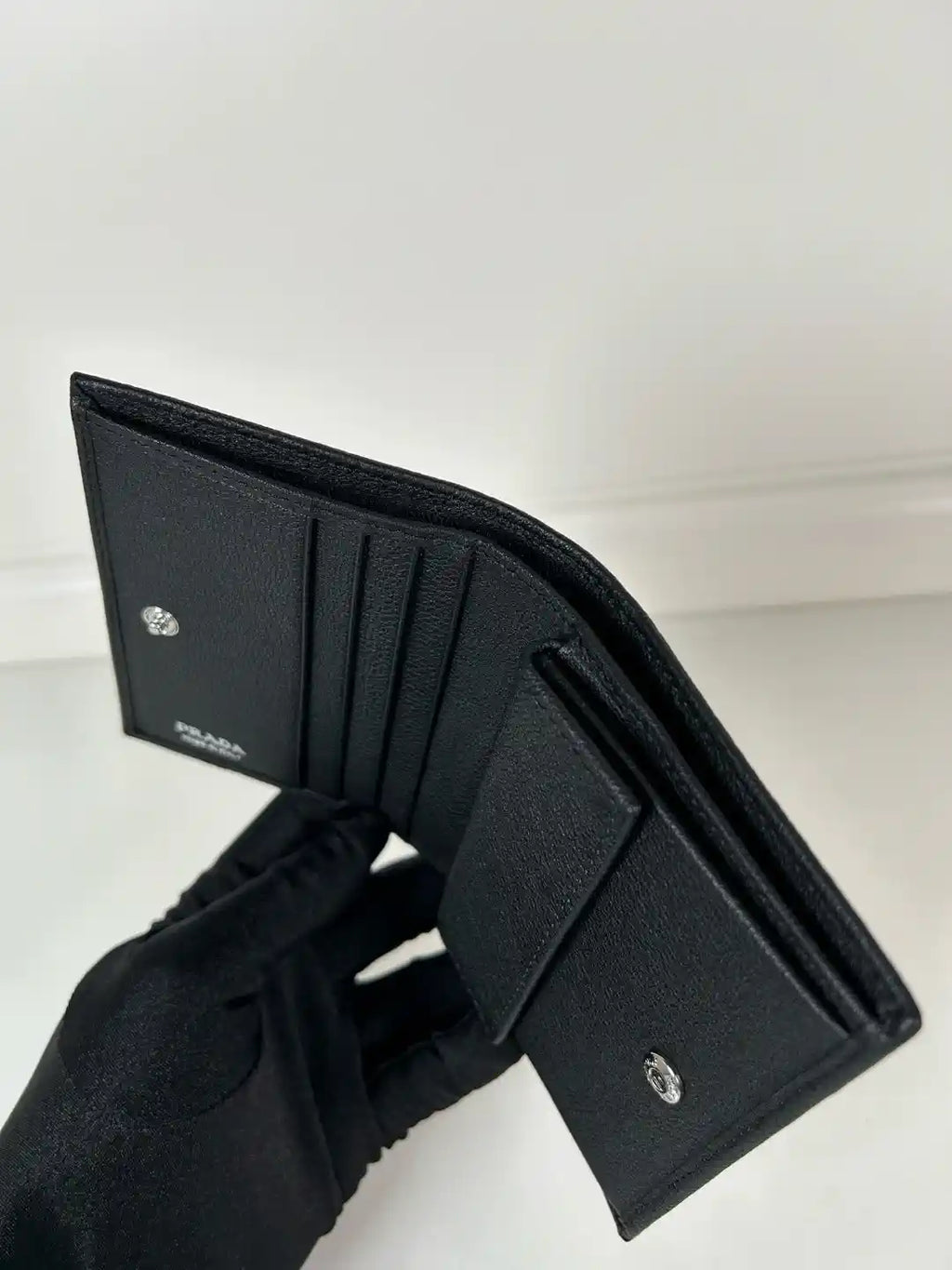 Prada 1MV204 Small Lambskin Leather Wallet Black