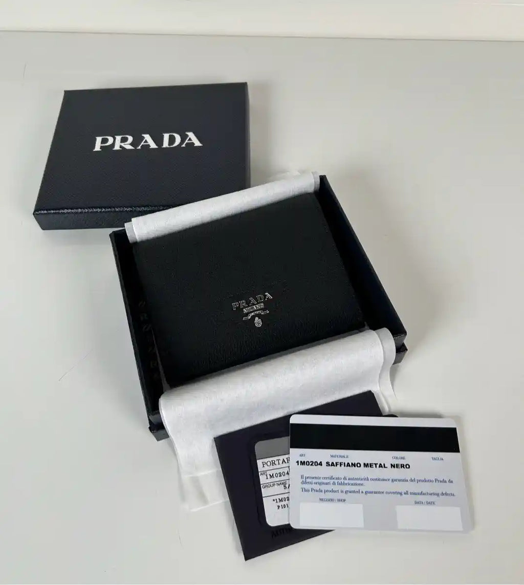 Prada 1MV204 Small Lambskin Leather Wallet Black