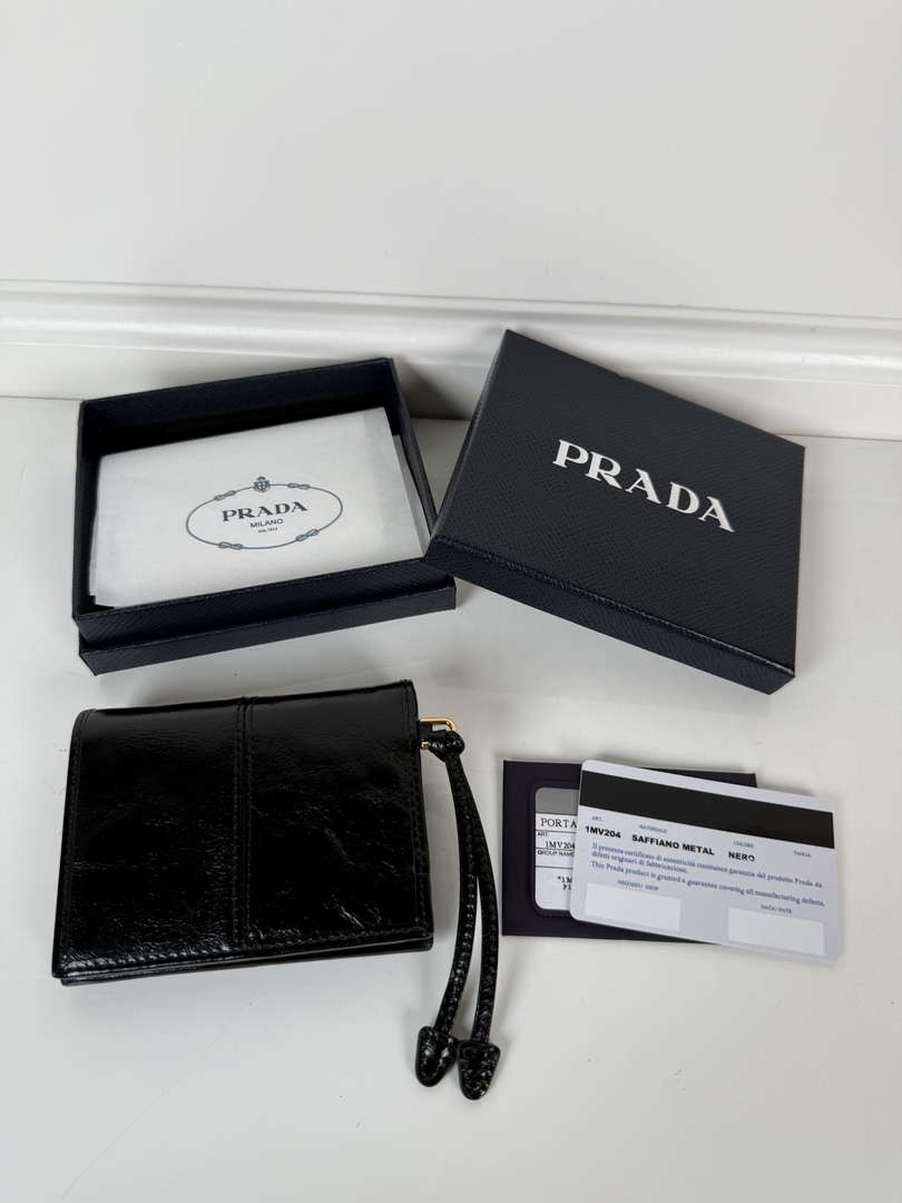 Prada 1MV204 Small Saffiano Leather Wallet Black