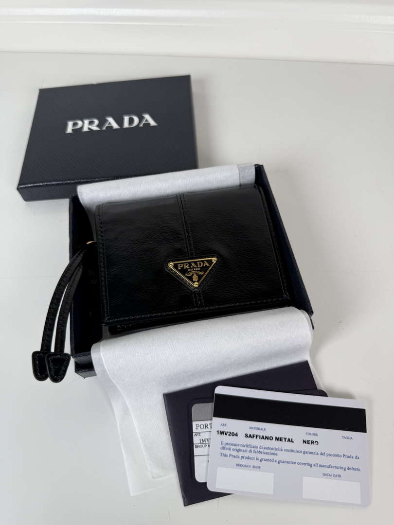 Prada 1MV204 Small Saffiano Leather Wallet Black