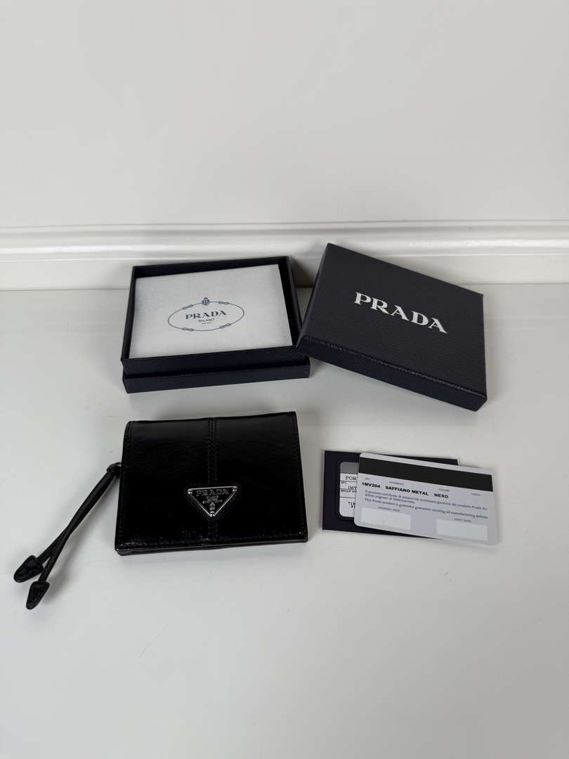 Prada 1MV204 Small Saffiano Leather Wallet Black