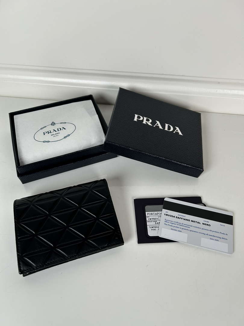 Prada 1MV204 Small Leather Wallet Black
