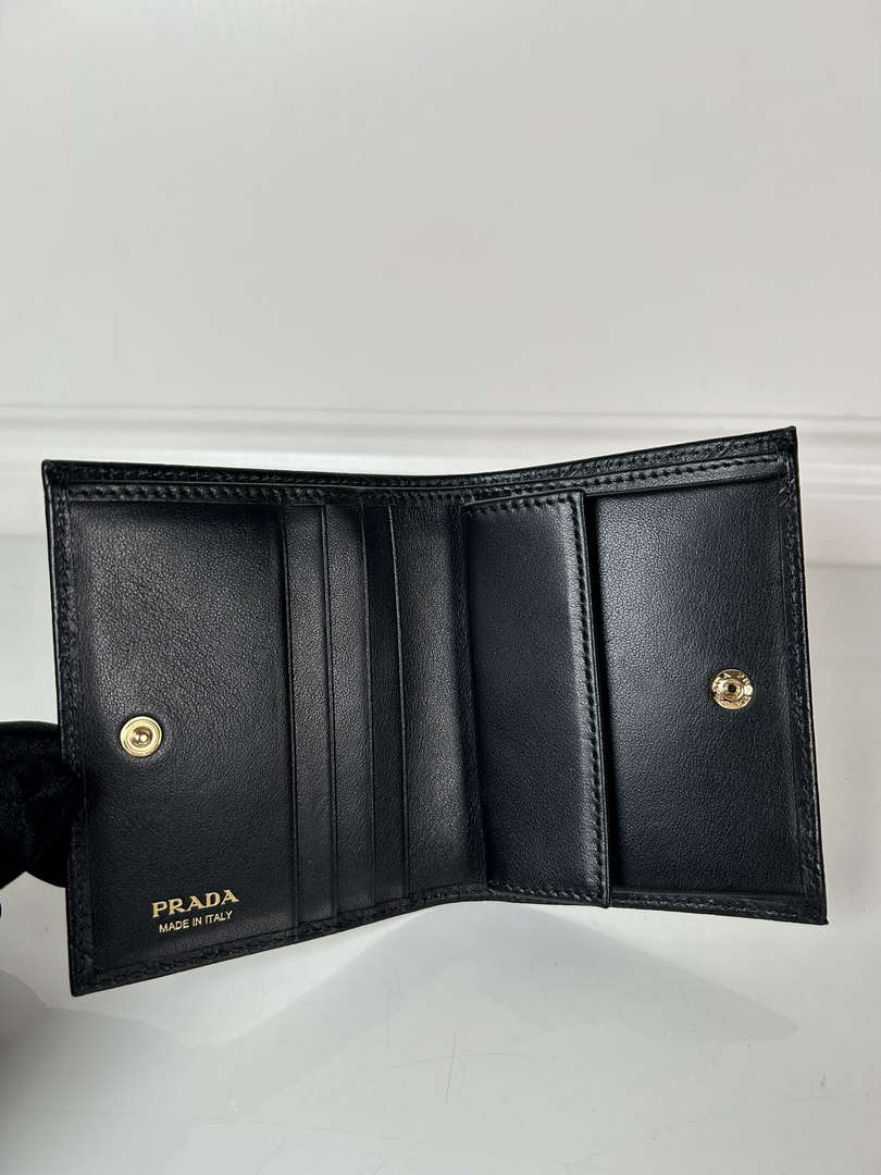 Prada 1MV204 Small Leather Wallet Black