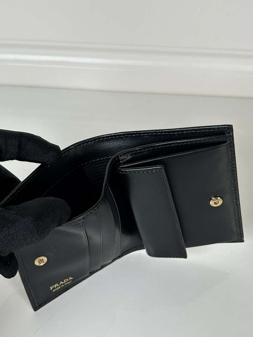 Prada 1MV204 Small Leather Wallet Black