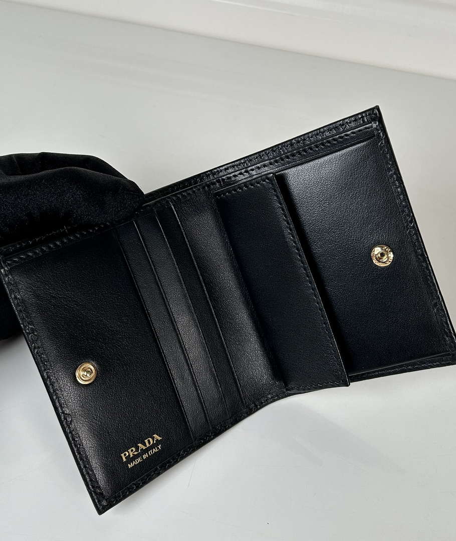 Prada 1MV204 Small Leather Wallet Black