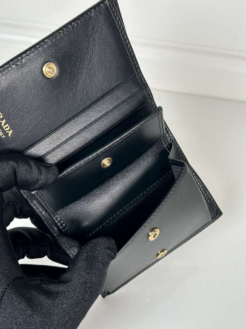 Prada 1MV204 Small Leather Wallet Black