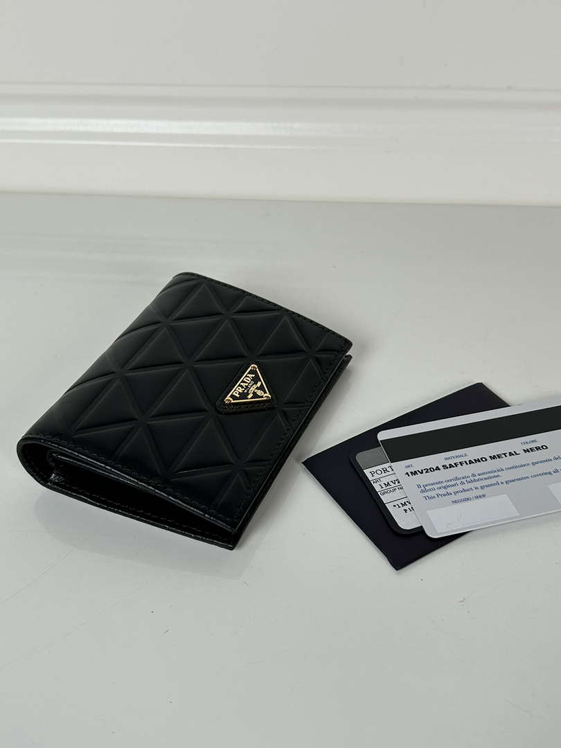 Prada 1MV204 Small Leather Wallet Black