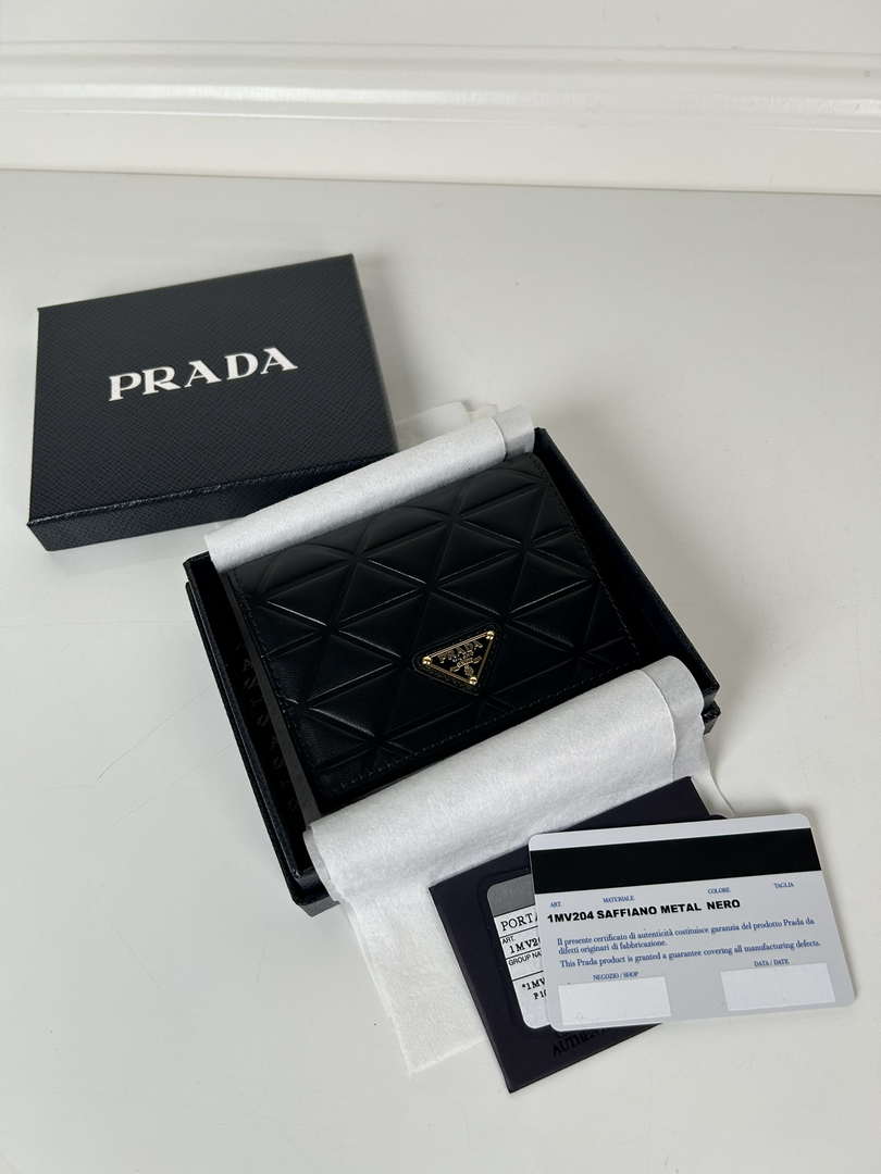 Prada 1MV204 Small Leather Wallet Black