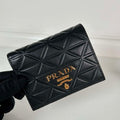 Prada 1MV204 Small Leather Wallet Black prad logo