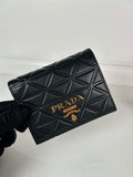 Prada 1MV204 Small Leather Wallet Black prad logo