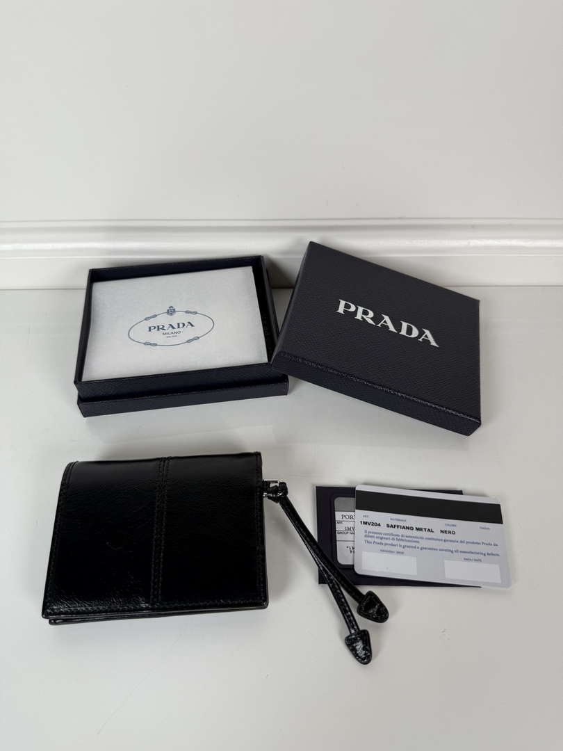 Prada 1MV204 Small Saffiano Leather Wallet Black