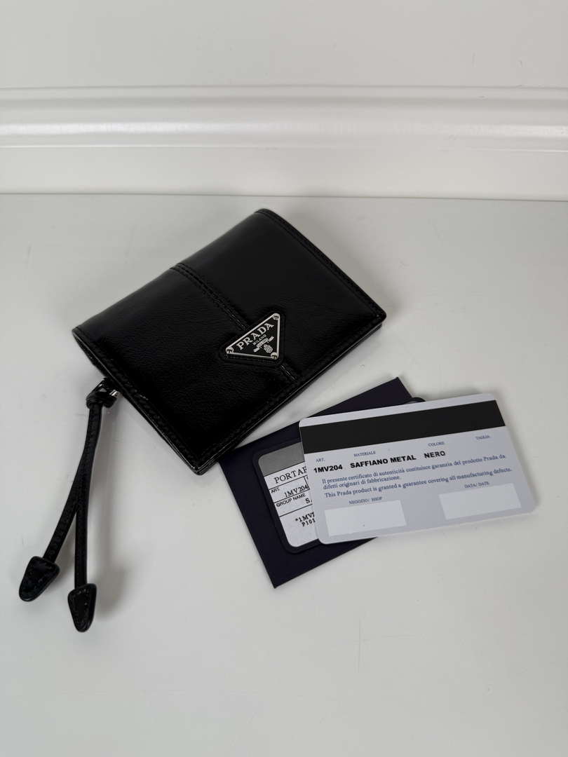 Prada 1MV204 Small Saffiano Leather Wallet Black