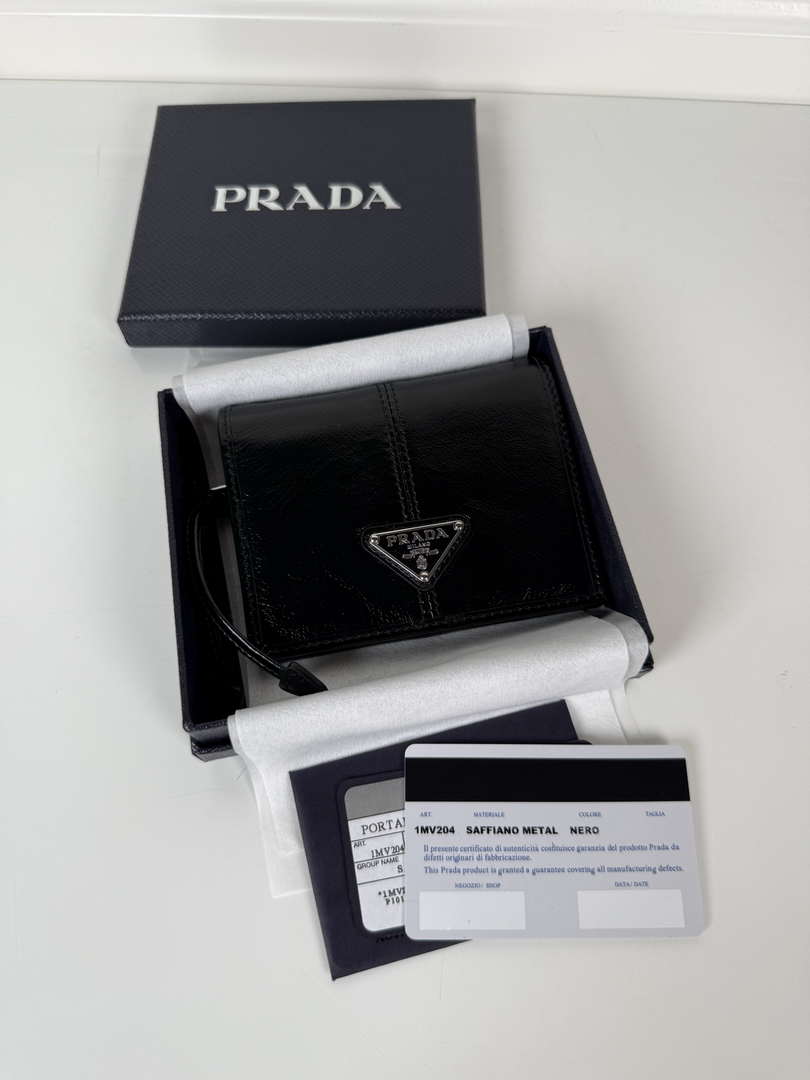 Prada 1MV204 Small Saffiano Leather Wallet Black