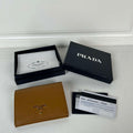 Prada 1MV204 Small Saffiano Leather Wallet Gold Brown