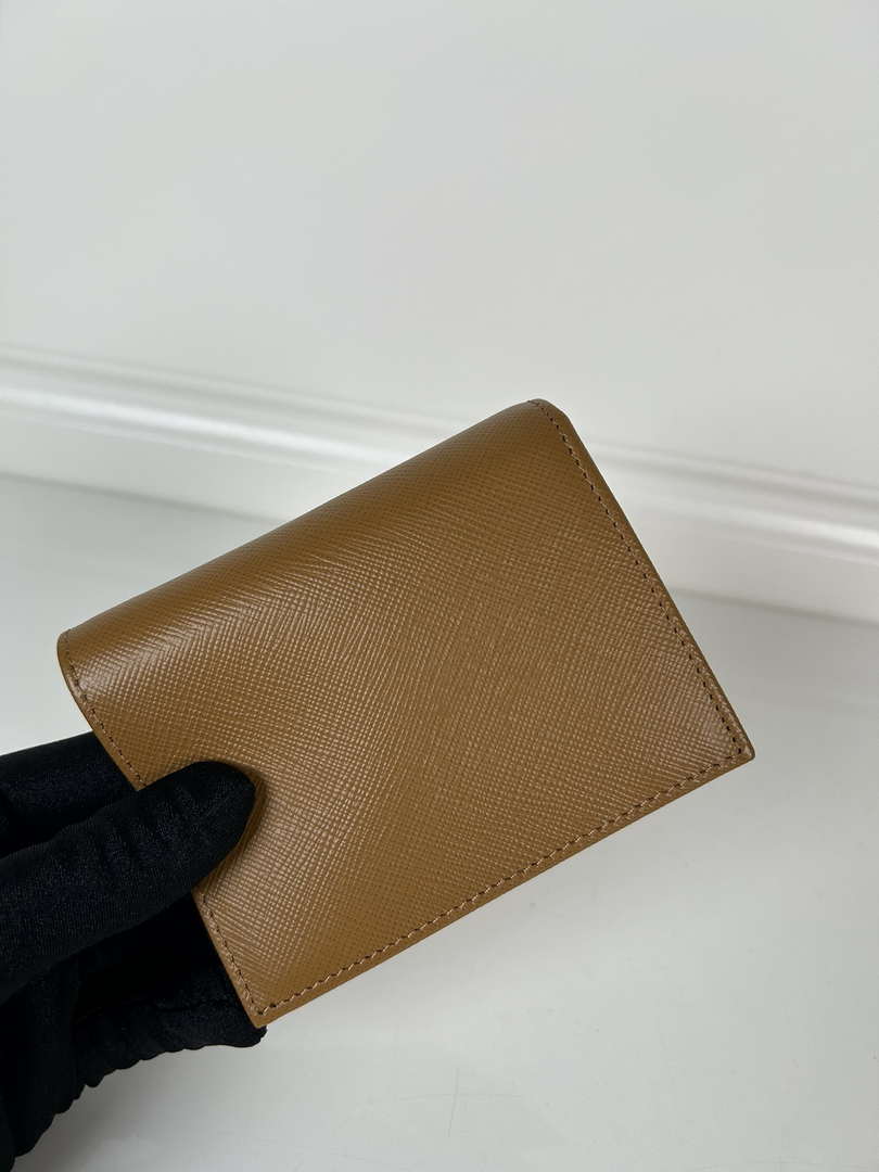 Prada 1MV204 Small Saffiano Leather Wallet Gold Brown