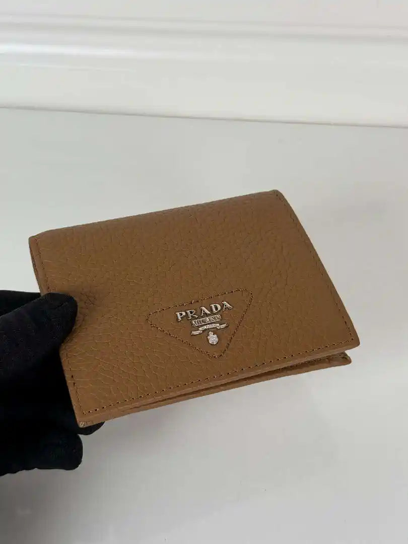 Prada 1MV204 Small Saffiano Leather Wallet Gold Brown