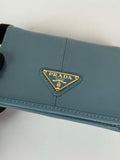 Prada 1MV204 Small shiny Leather Wallet light Blue