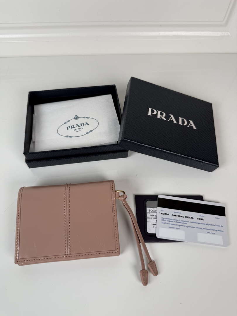 Prada 1MV204 Small Saffiano Leather Wallet light Pink