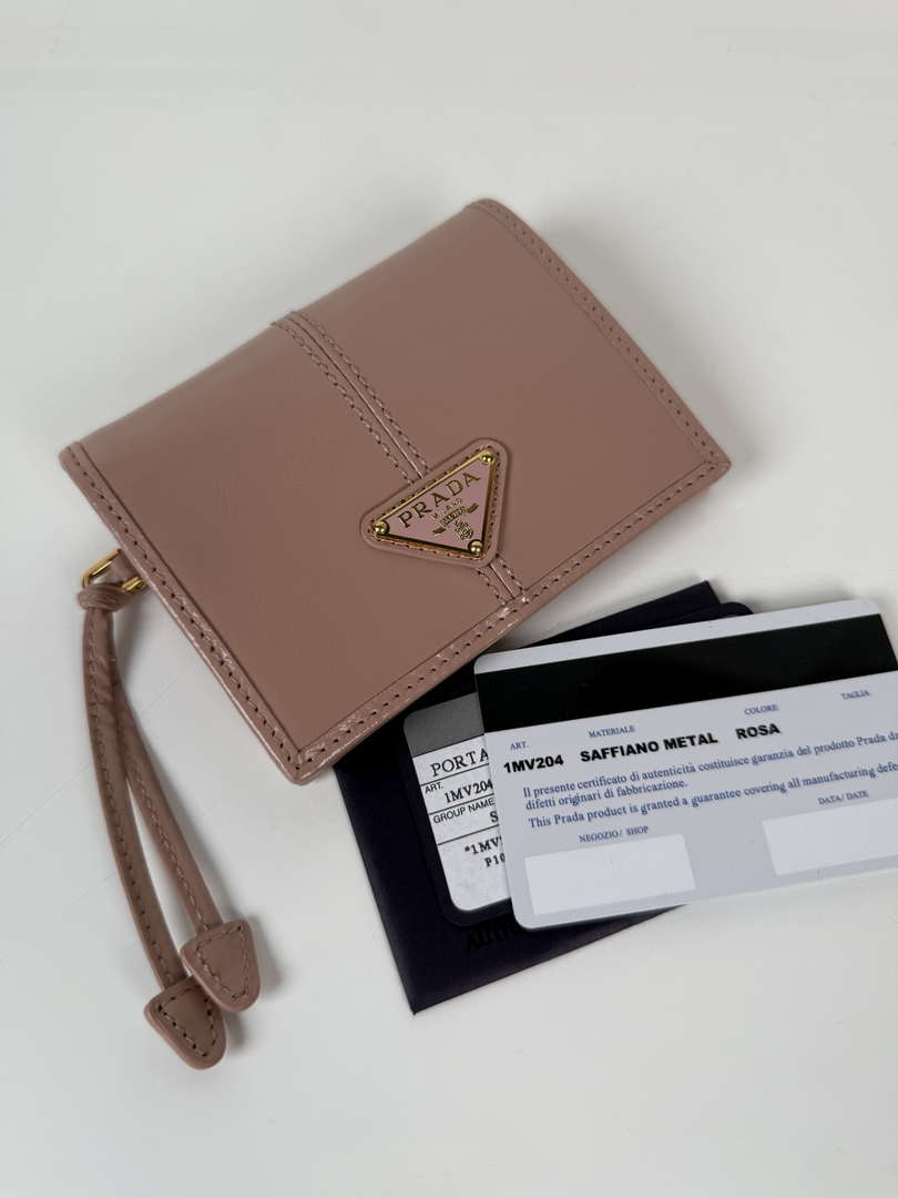 Prada 1MV204 Small Saffiano Leather Wallet light Pink