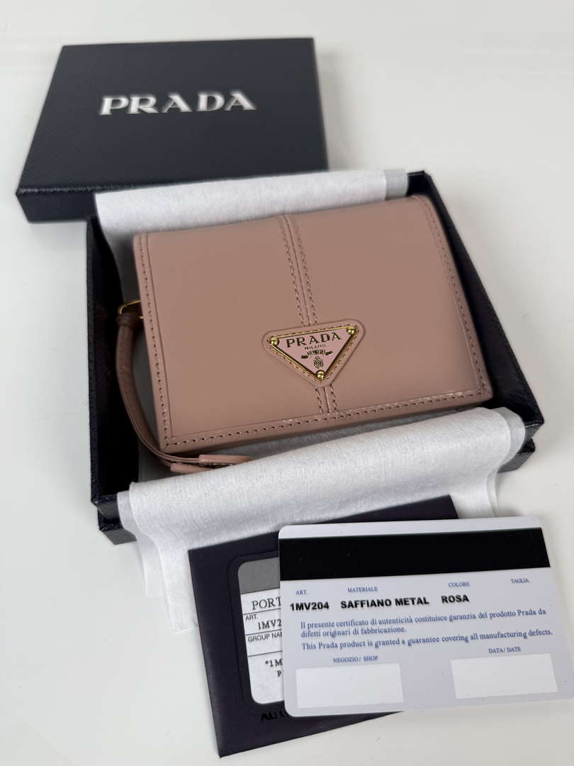 Prada 1MV204 Small Saffiano Leather Wallet light Pink