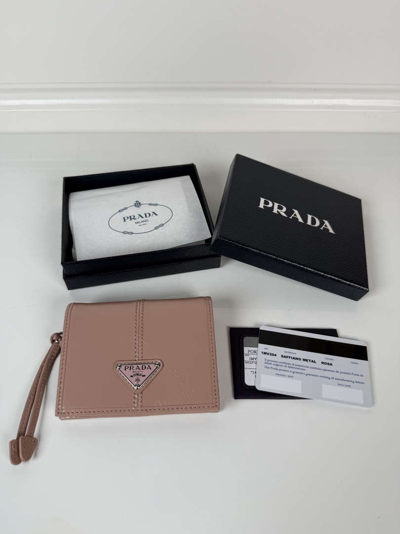 Prada 1MV204 Small Saffiano Leather Wallet light Pink