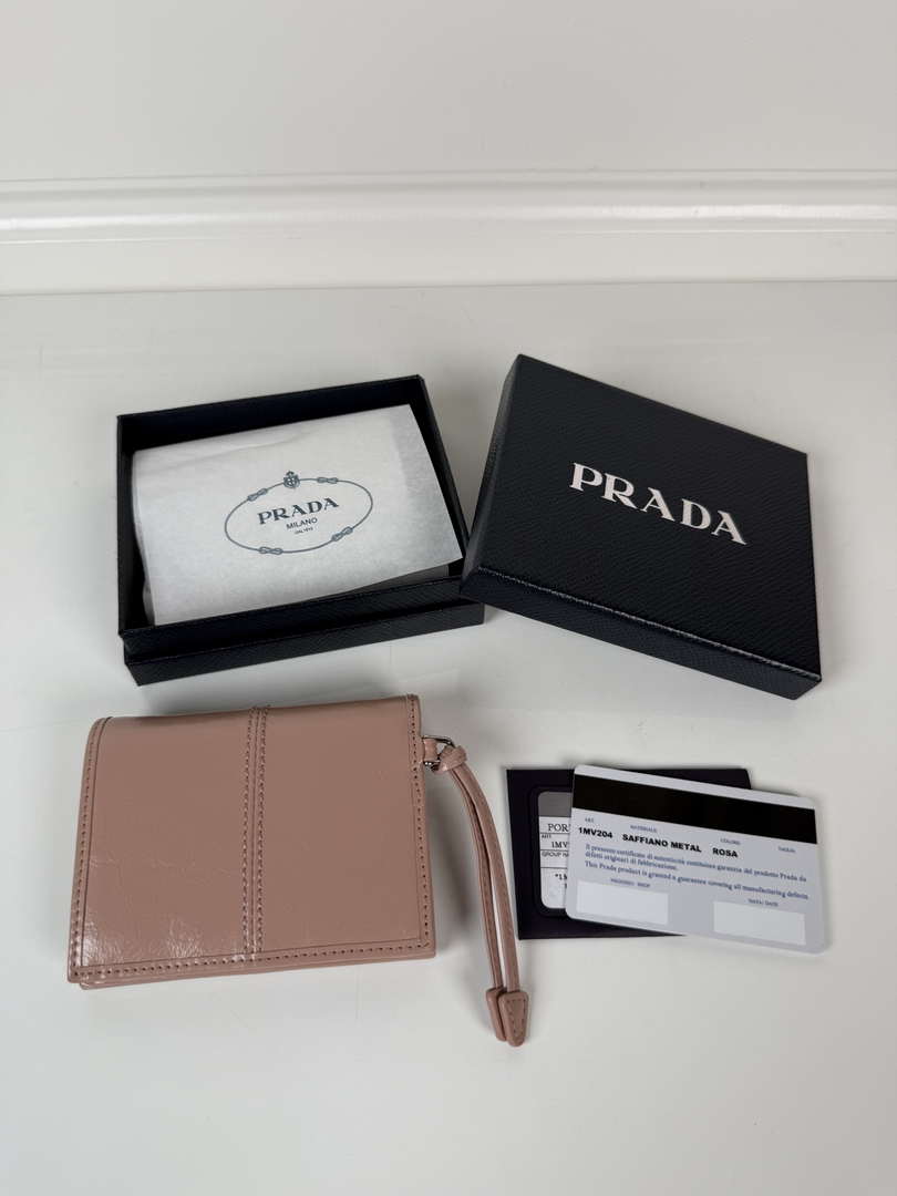 Prada 1MV204 Small Saffiano Leather Wallet light Pink