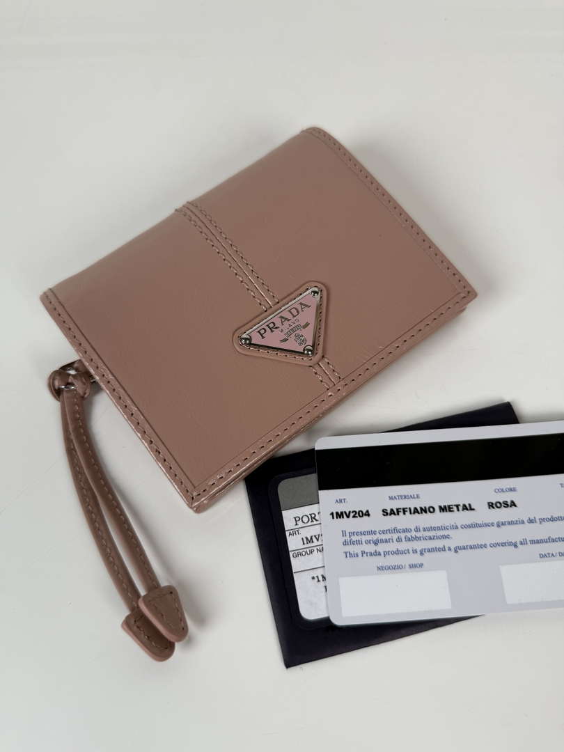 Prada 1MV204 Small Saffiano Leather Wallet light Pink