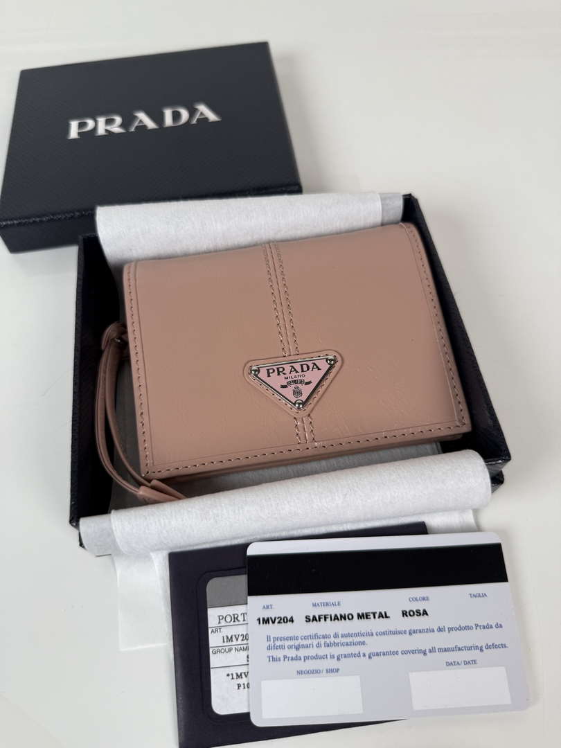 Prada 1MV204 Small Saffiano Leather Wallet light Pink