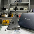 Prada 1NE039 Crystal-studded satin pouch Black - Default Title - View 1
