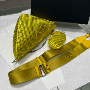 Prada 1NE190 Crystal-studded satin pouch Yellow - Default Title - View 8