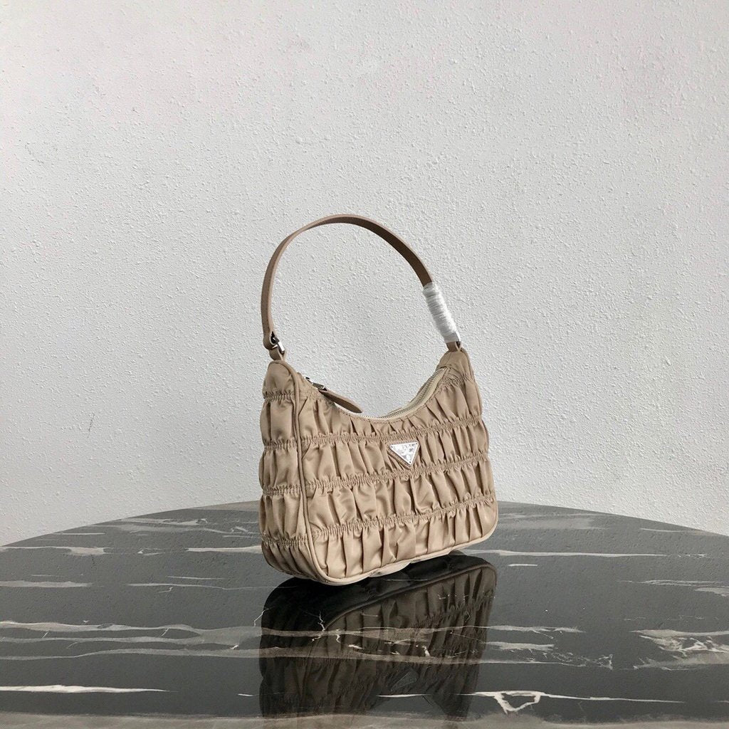 Prada 1NE204 Prada Nylon and Saffiano Leather Mini Bag in Apricot - luxibagsmall
