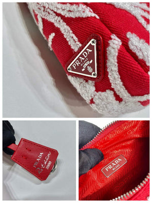 Prada 1NE515 Re-Edition 2000 embroidered drill mini bag Red white - Default Title - View 9