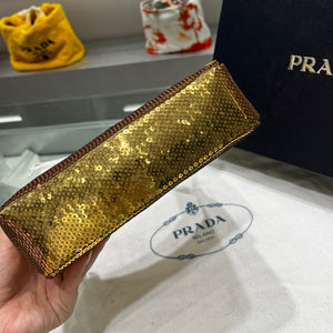 Prada 1NE515 Re-Edition 2000 sequined Re-Nylon mini-bag Gold - Default Title - View 6