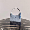 Prada 1NE515 Re Edition 2000  Shearling Mini Bag Blue - luxibagsmall