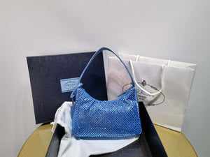 Prada 1NE515 Satin mini-bag with artificial crystals Blue - Default Title - View 4