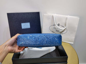 Prada 1NE515 Satin mini-bag with artificial crystals Blue - Default Title - View 5