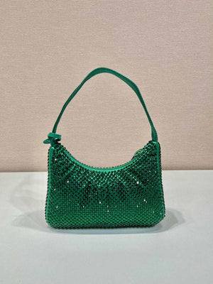 Prada 1NE515 Satin mini-bag with artificial crystals Jade green - Default Title - View 5
